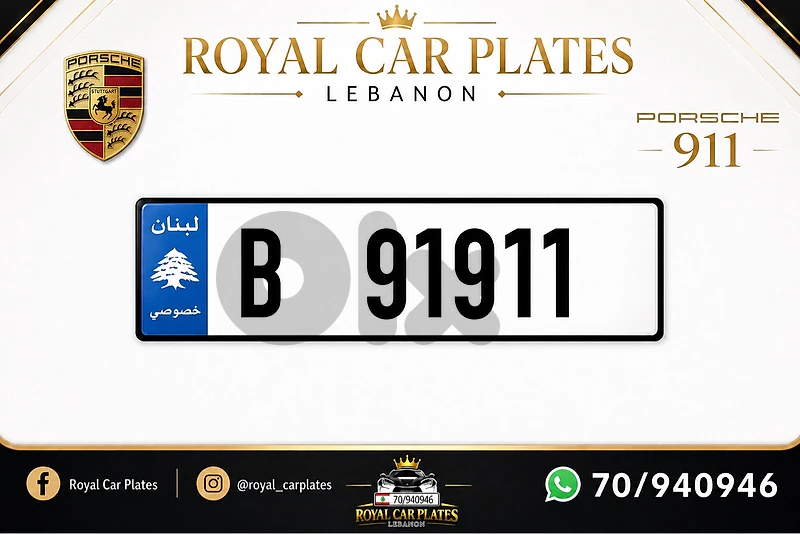 B 91911  car plate number for Porsche 911