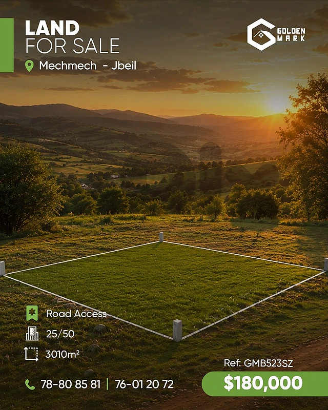 GMB523SZ - Land For Sale In Mechmech  - أرض للبيع في مشمش