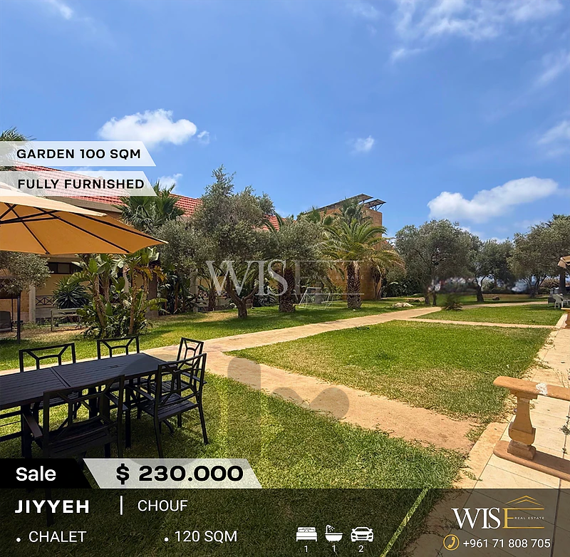 🏠 120 SQM Fully Furnished Chalet for SALE in Jiyeh – Chouf! 🏠 120 SQM Fully Furnished Chalet for SALE in Jiyeh – Chouf!