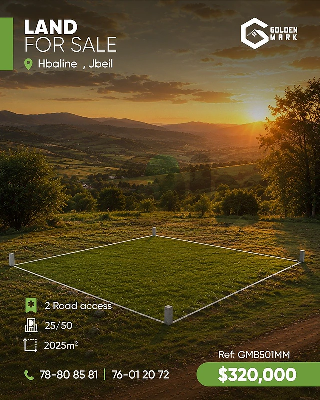 GMB501MM - Land for sale in Hbaline - أرض للبيع في حبالين
