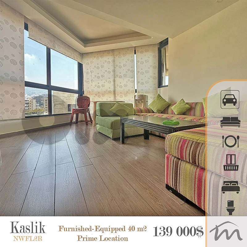 Kaslik | Furnished 40m² Flat | Prime Location | Calm Neighborhood