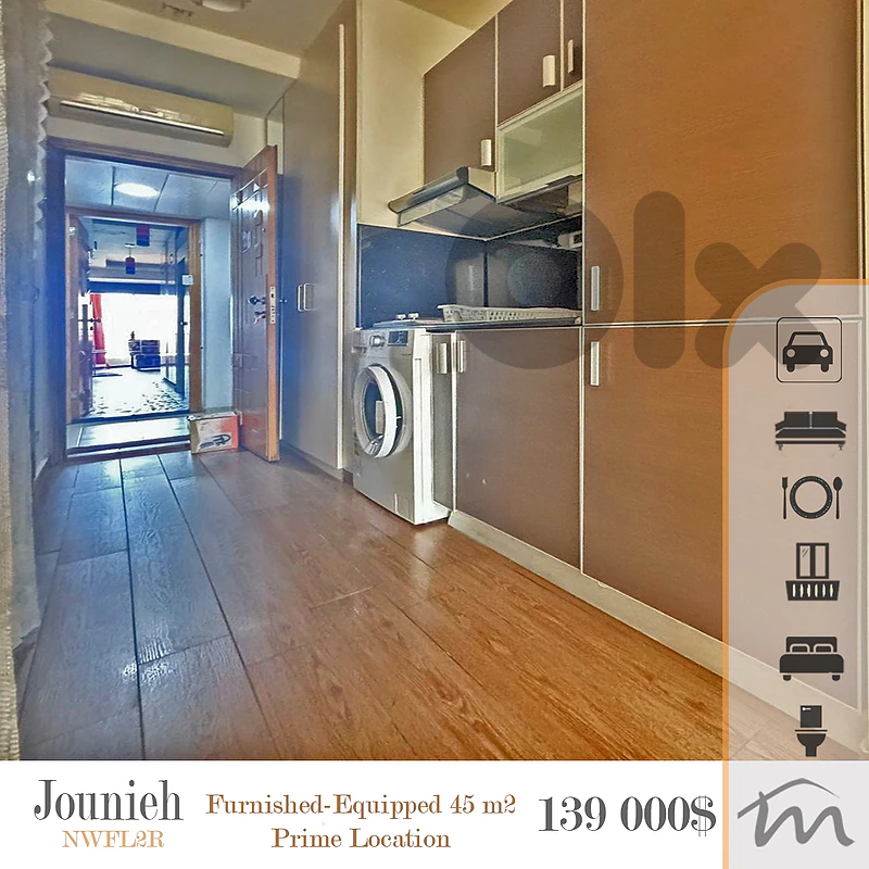 Jounieh | Furnished 45m² Flat | Prime Location | Calm Neighborhood