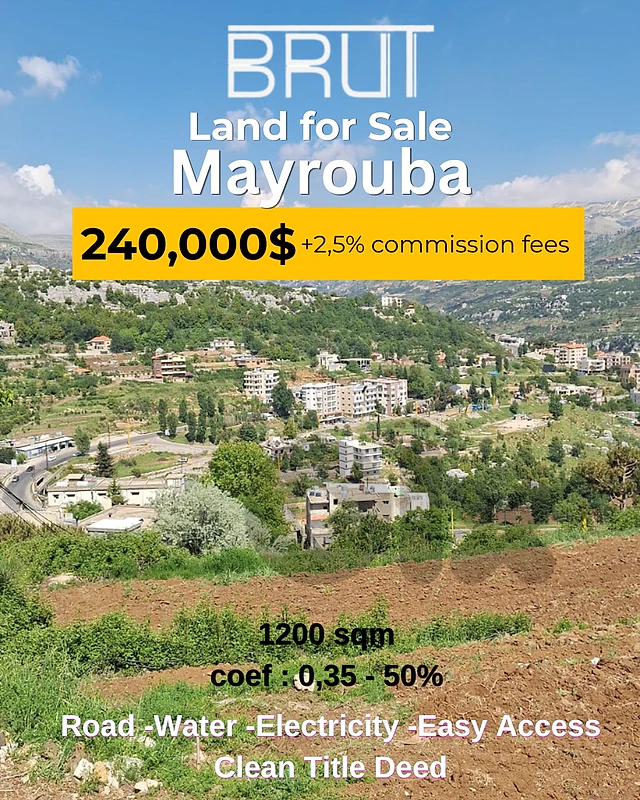 1200 sqm Open View Land for sale in Mayrouba