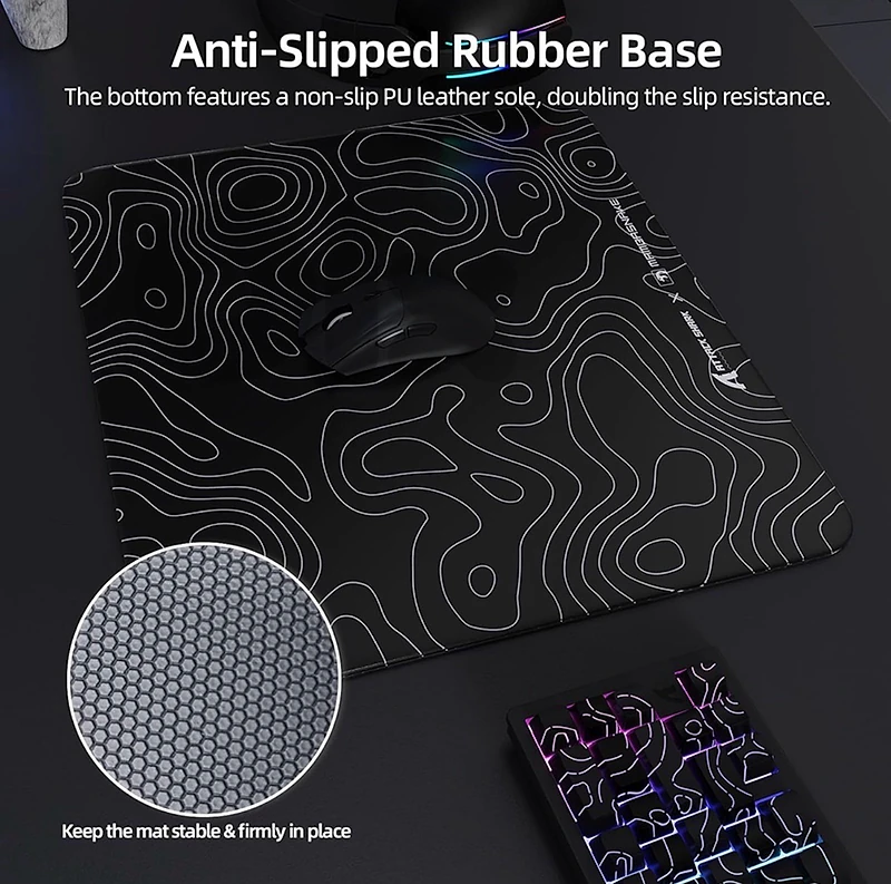 Attack Shark CM05 Tempered Glass Gaming Mouse Pad Black