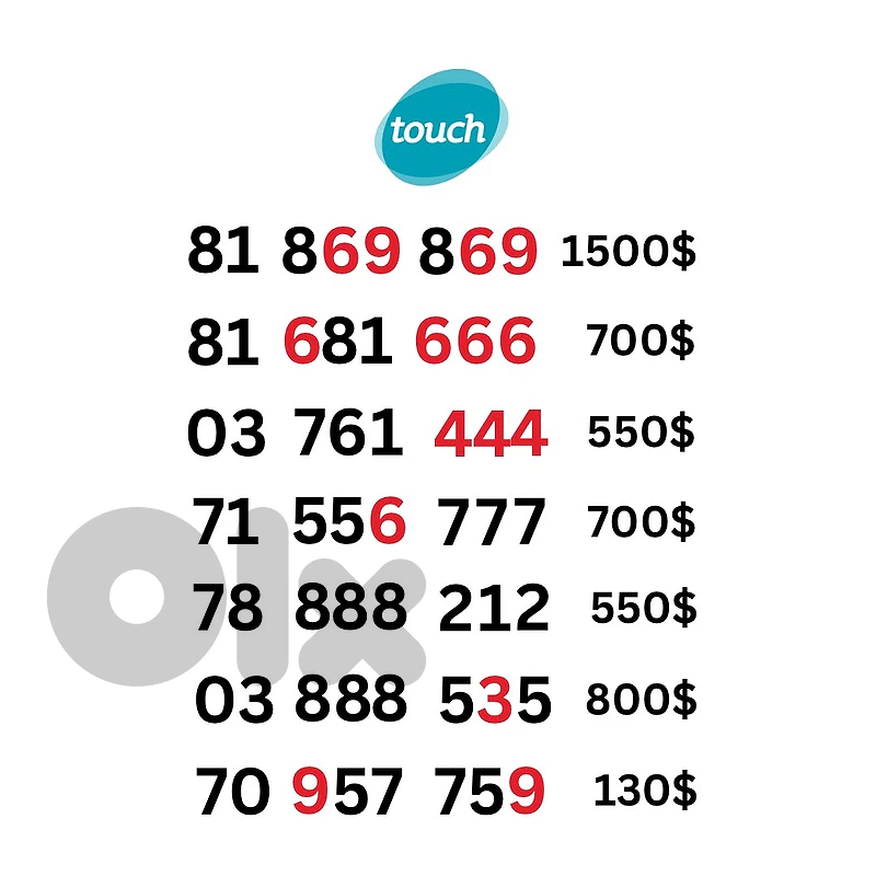 touch special sim card numbers