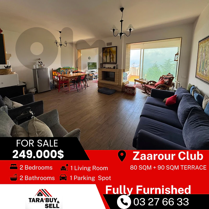 Apartment 80m+90m terrace in Zaarour club for sale شقة للبيع في الزعر Apartment 80m+90m terrace in Zaarour club for sale شقة للبيع في الزعر