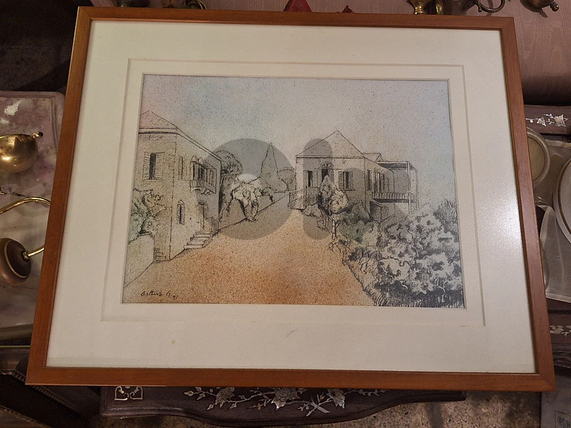 antique handpainted signed painting