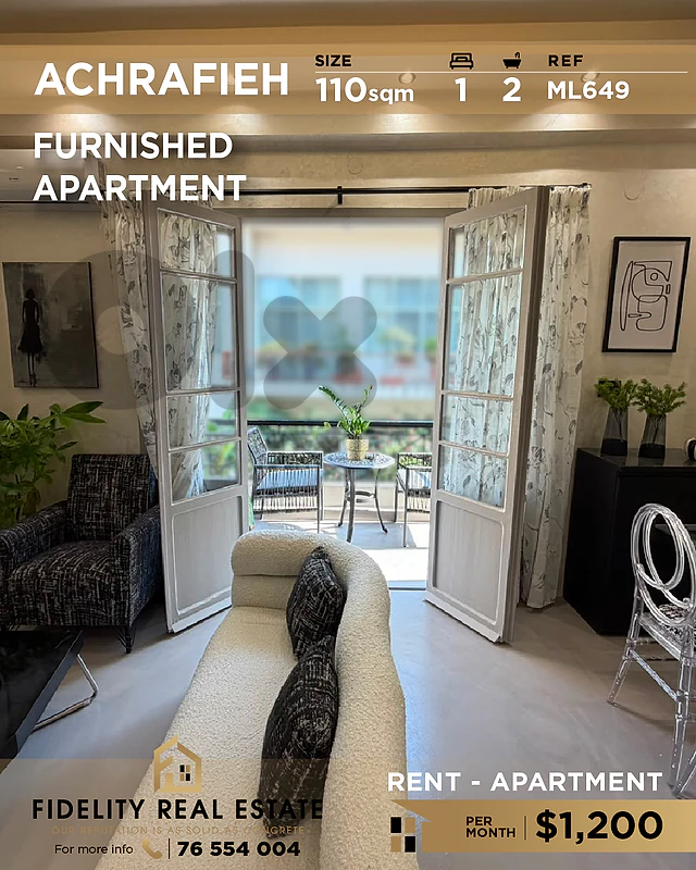 Apartment for rent in Achrafieh ML649 شقة  للإيجار في الأشرفية