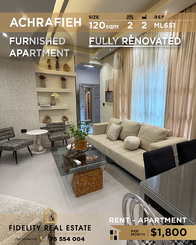 Apartment for rent in Achrafieh ML651 شقة  للإيجار في الأشرفية