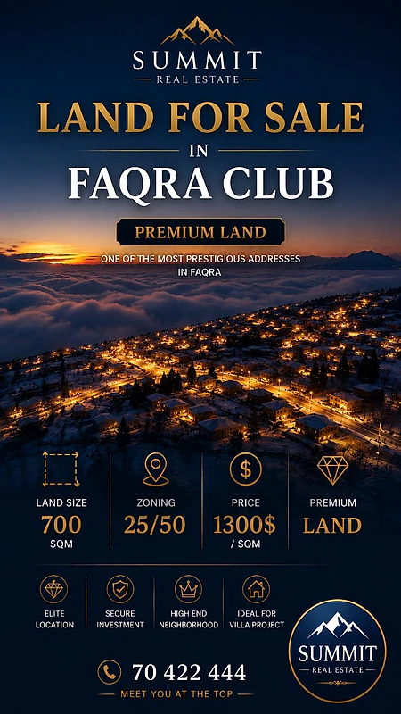 Trophy Land for Sale – Faqra Club Trophy Land for Sale – Faqra Club