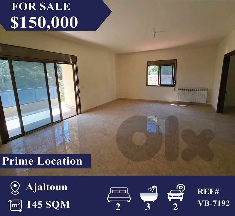 VB-7192 Apartment for sale in Ajaltoun شقة للبيع في عجلتون