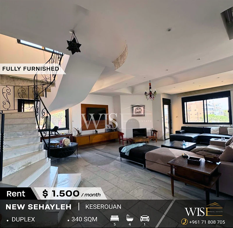 🏠 340 SQM Fully Furnished Duplex for RENT in New Sehayle!