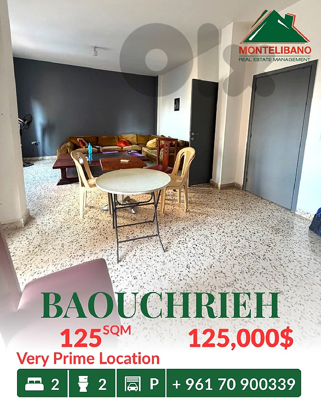 125 sqm Apartment For Sale in Baouchrieh بوشرية with City View