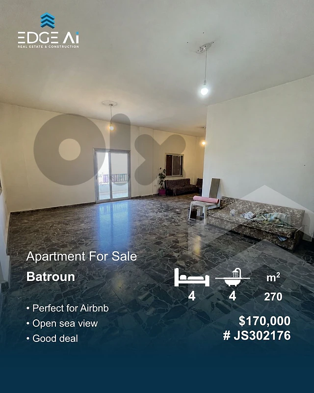 Apartment for sale,Batroun,#JS302176