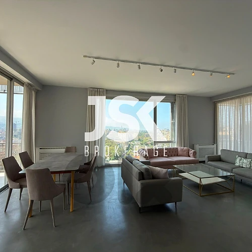 L22233 Beautiful Apartment With Open View For Rent in Achrafieh