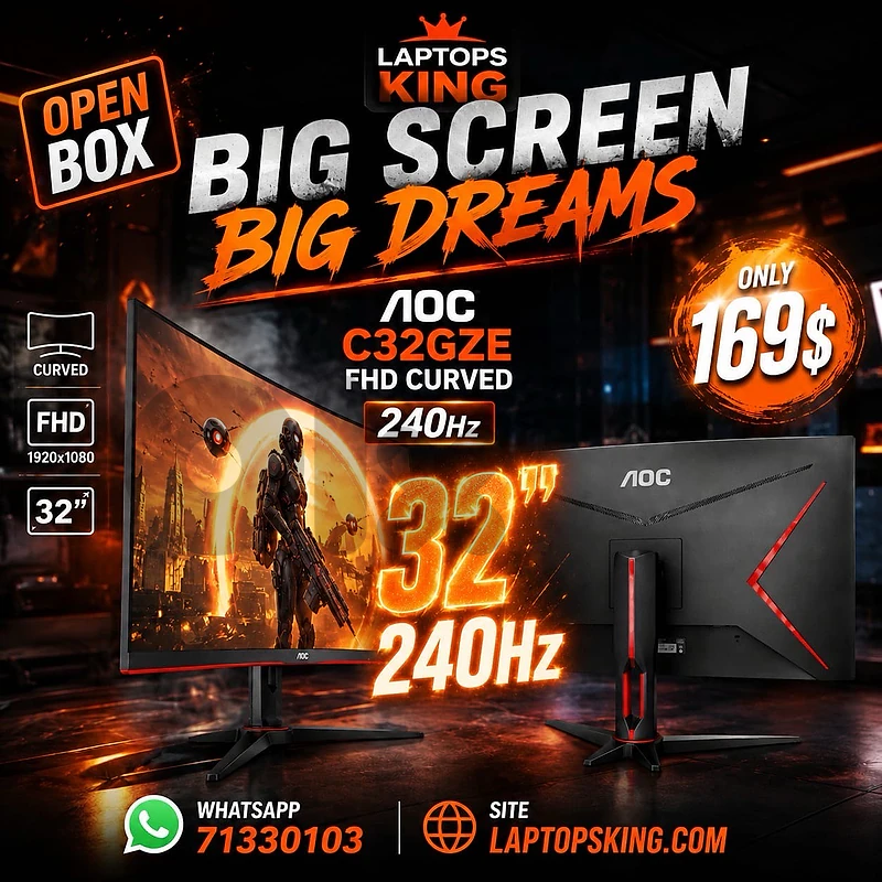 AOC C32GZE 32” Curved Gaming Monitor – 240Hz FHD | Open Box