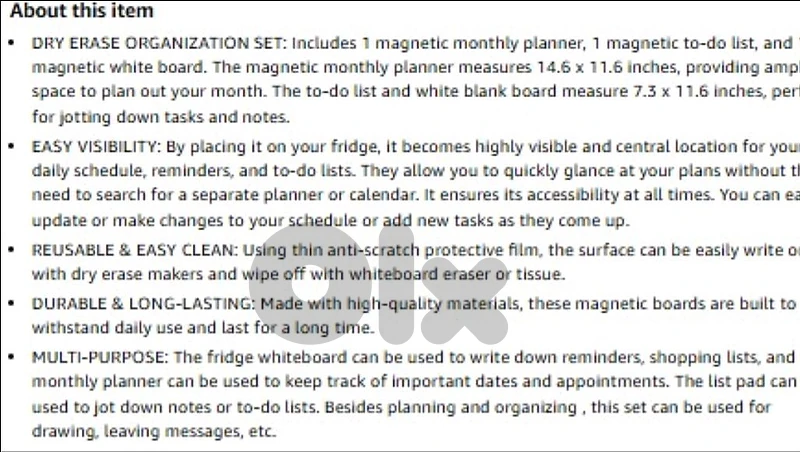 Magnetic fridge monthly & weekly planner