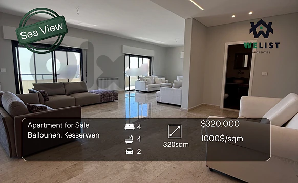 Apartment for sale in Ballouneh شقة للبيع في منطقة بلونه