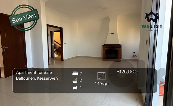 Apartment for sale in Ballouneh شقة للبيع في منطقة بلونه