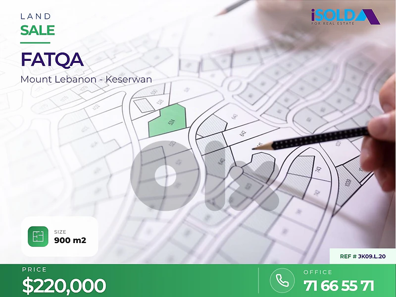 A 900 m2 land for sale in Fatqa, Keserwan