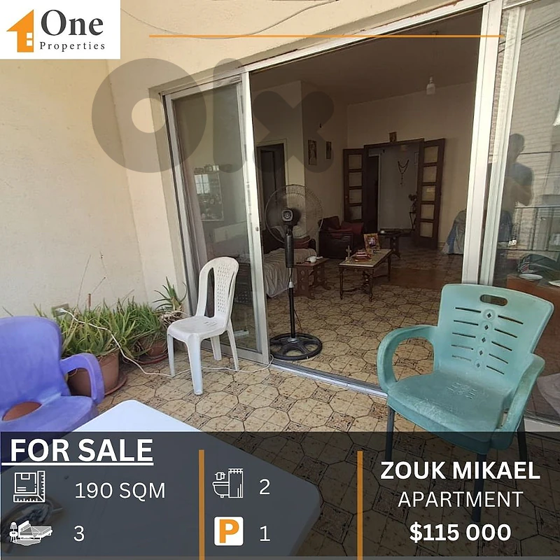 APARTMENT FOR SALE IN ZOUK MIKAEL
