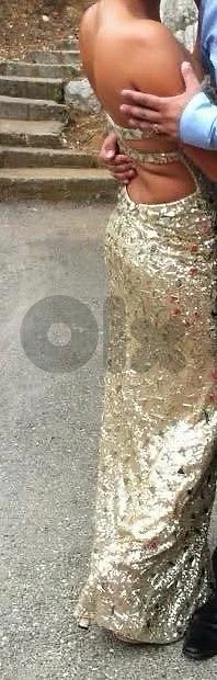 gold dress