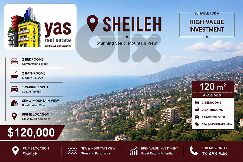 Sheileh 120m2 | Prime Location | Impressive View | EL |