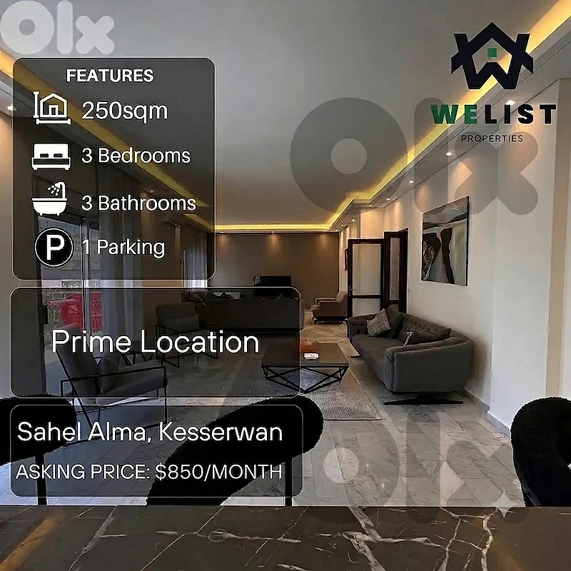 250sqm Apartment for rent in Sahel Alma - Jounieh REF MA25JSSA2501000R