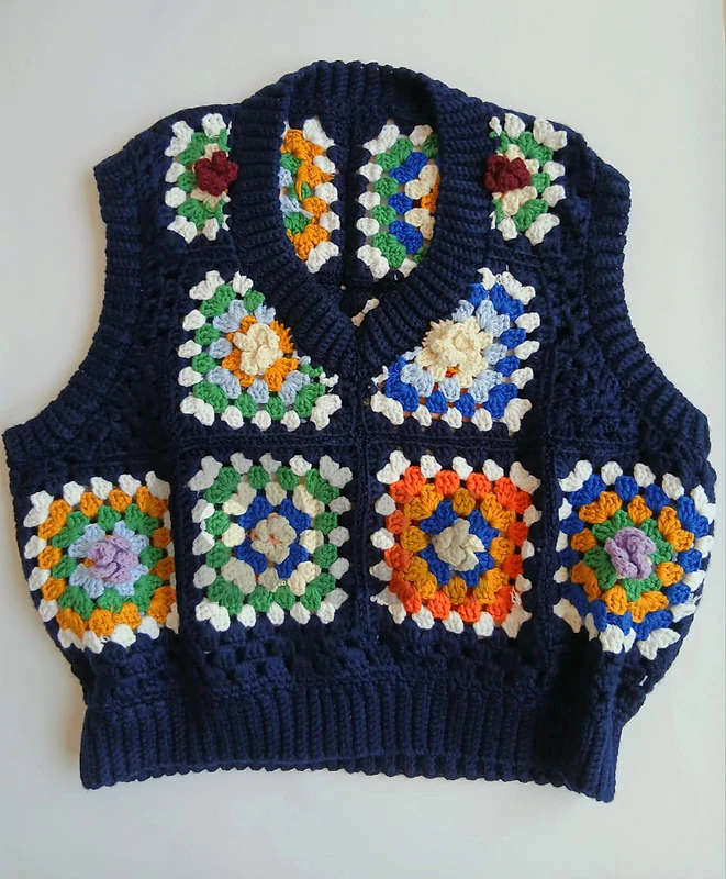 Patchwork Sweater Vest