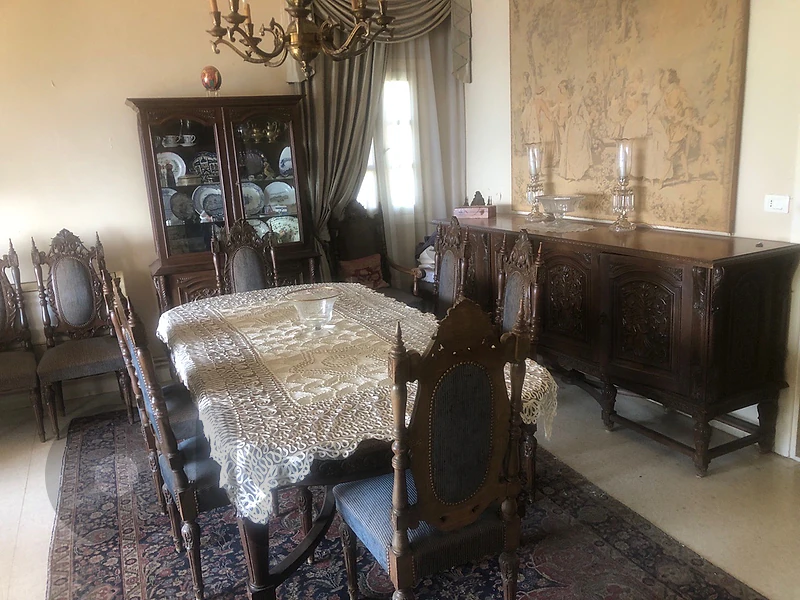 . Vintage Hand-Carved Walnut Dining Room Set