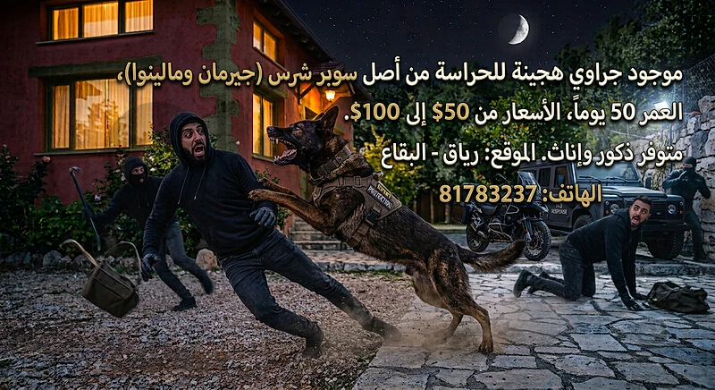 (German shepherd X Malinois) موجود جراوي هجينة للحراسة من أصل سوبر شرس