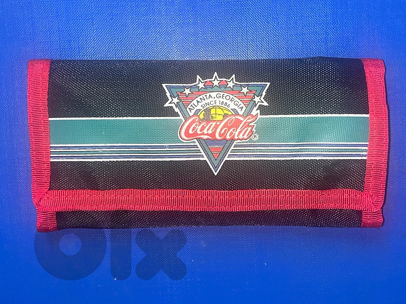 Vintage 1980s Coca-Cola Atlanta Georgia Nylon Tri-Fold Velcro Wallet