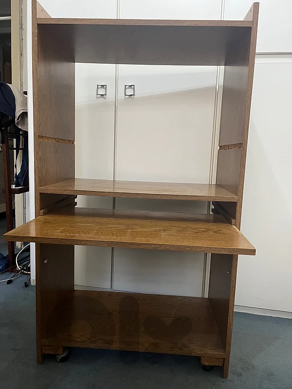 Compact Wooden Computer Desk with Wheels & Sliding Keyboard Tray