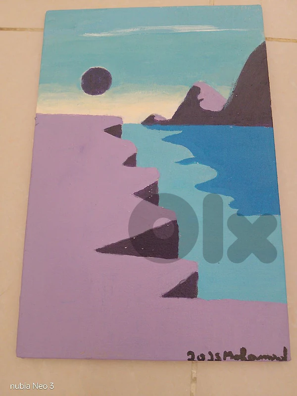 Abstract Landscape Painting / Eclipse & Cliff