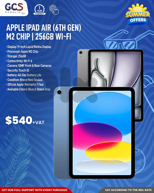 Apple iPad Air (6th Gen) – M2 Chip | 256GB Wi-Fi