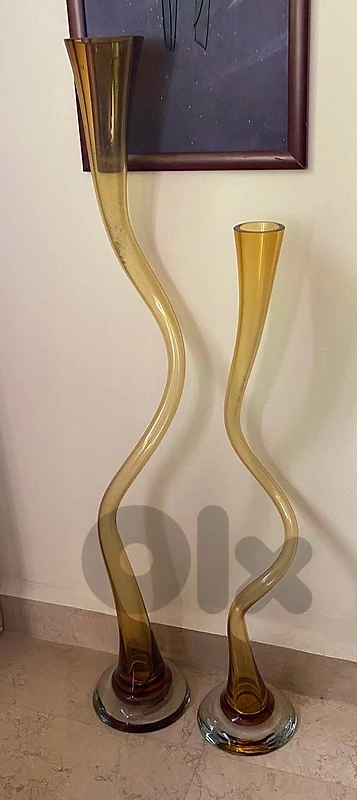 Decorative amber long vases