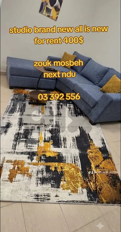 brand new studio for rent zouk mosbeh next ndu 1 bed 1 salon 400$ brand new studio for rent zouk mosbeh next ndu 1 bed 1 salon 400$