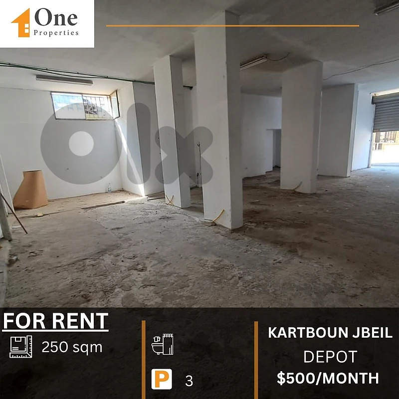 WAREHOUSE FOR RENT IN JBEIL KARTABOUN