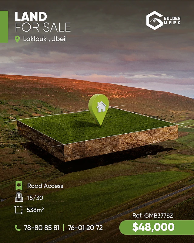 GMB377SZ - Land For Sale in Laklouk  - أرض للبيع في اللقلوق