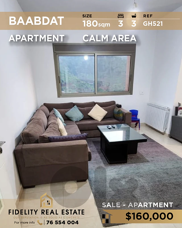 Apartment for sale in Baabdat GH521 شقة للبيع في بعبدات