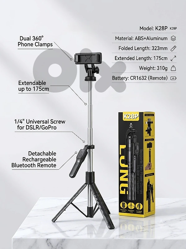 📏 K28P Telescopic Tripod Stand 🎥