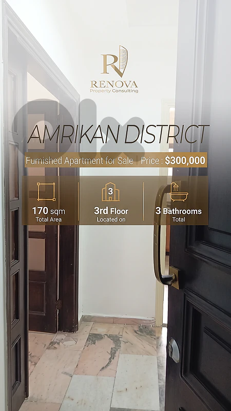 Furnished Apartment for sale in Hay El Americanشقة مفروشة للبيع في حي