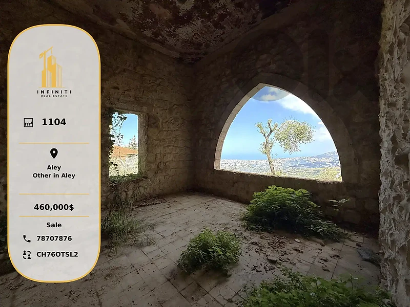 Land with Heritage Villa For Sale in Aley فيلا تراثية للبيع في عاليه