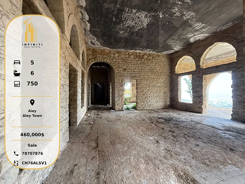 Lebanese Heritage Villa For Sale in Aley | Land 1,104 SQM