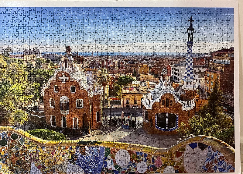 1000-piece Lisbon Cityscape Puzzle| Glued onto Foam Board