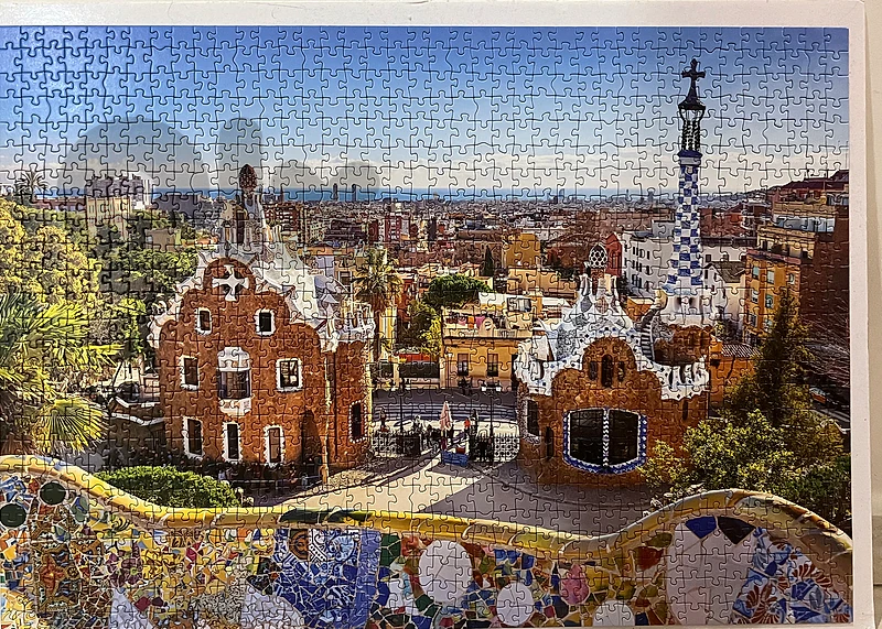 1000-piece Lisbon Cityscape Puzzle| Glued onto Foam Board