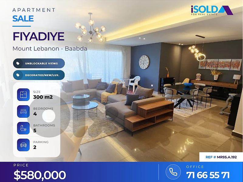 A decorated 300 m2 aprt. with open mountain/sea view 4sale in Fiyadiye