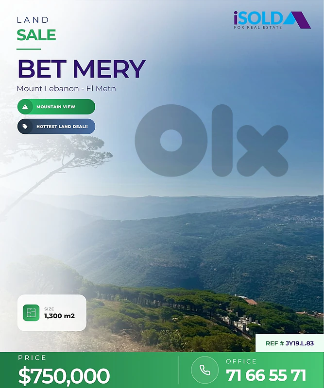 HOTTEST DEAL LAND FOR SALE IN BEIT MERY