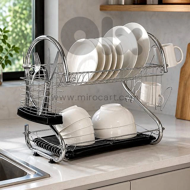 S-Shaped Dish Drying Rack — Stainless Steel