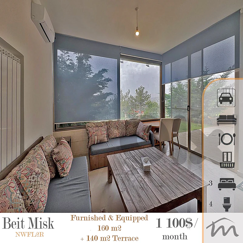 Beit Misk | Signature | Furnished 160m² + 140m² Terrace | 2nd Floor